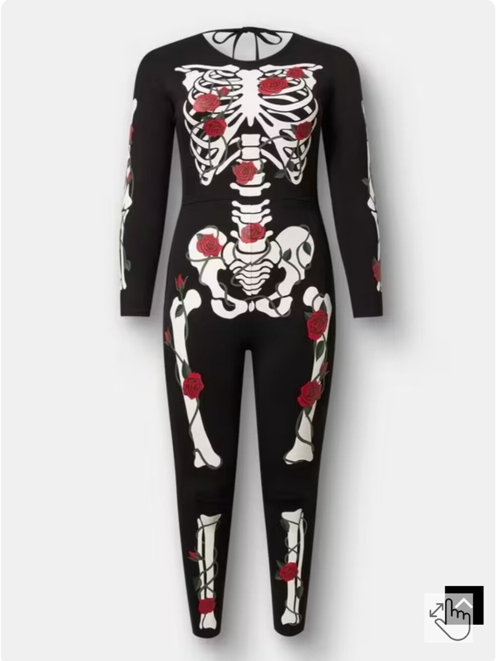 🆕️4X TORRID LONG SLEEVE SKELETON BODYSUIT WITH ROSE DETAILS - HALLOWEEN